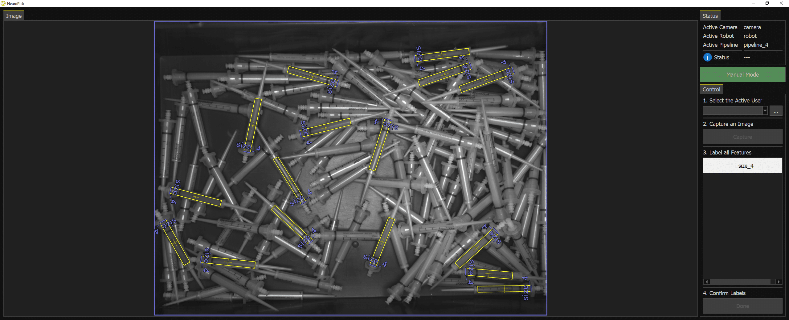 Screenshot der Pick-&-Place Software LumiScan Object Handling v2