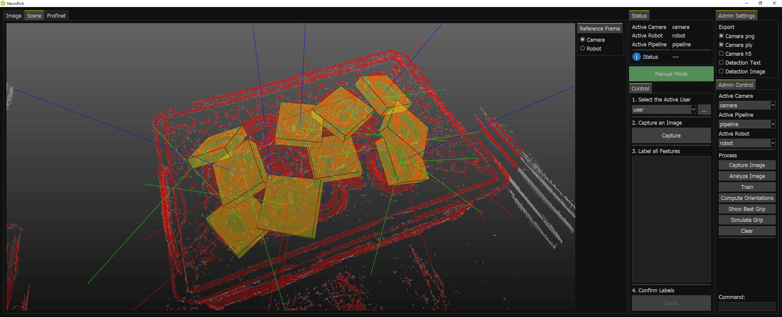 Screenshot der Pick-&-Place Software LumiScan Object Handling v2