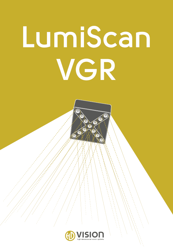 VGR Broschure cover Cover of the product booklet for LumiScan Object Handling